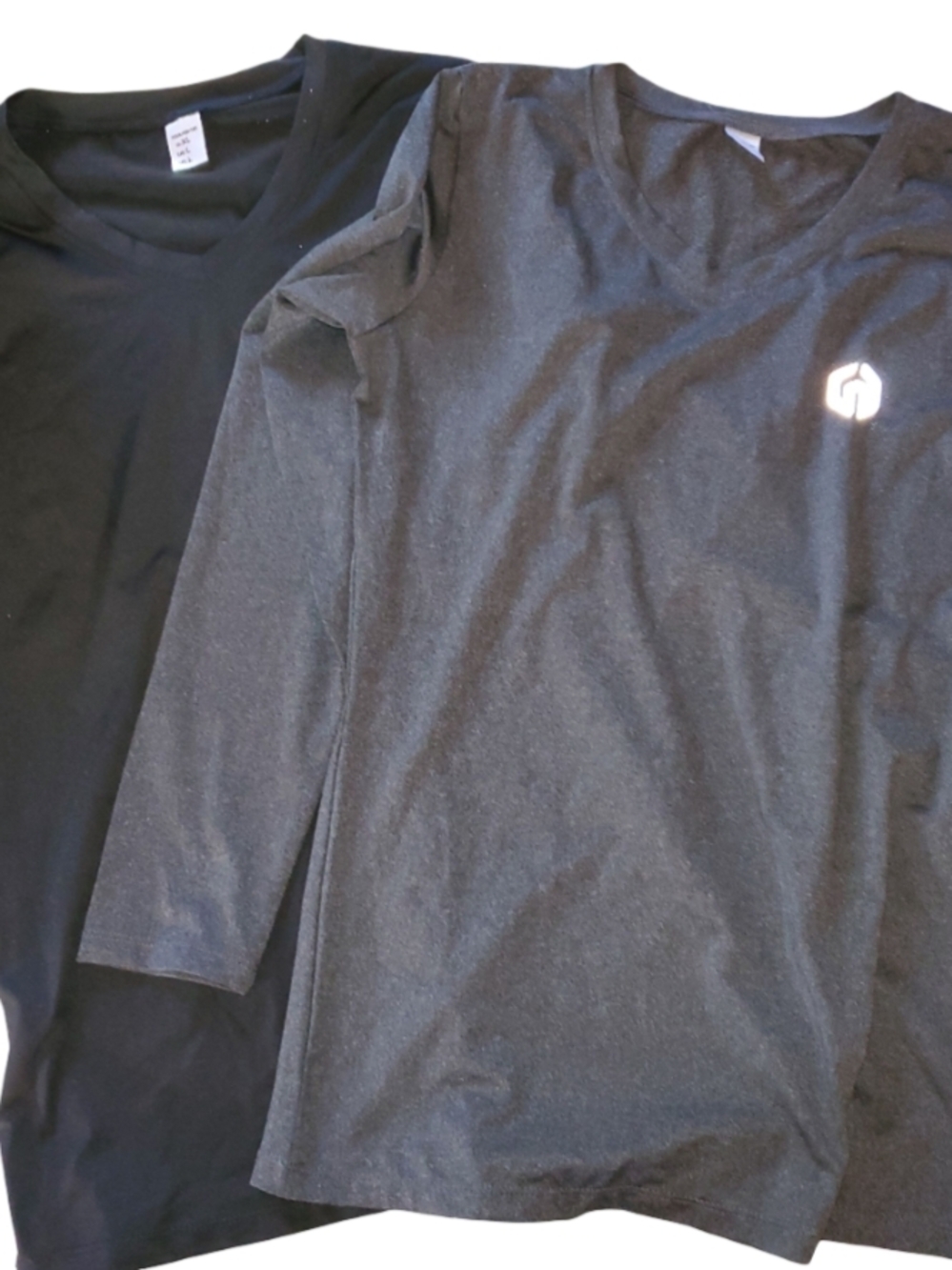 Dark Gray Long Sleeve Top with Subtle Logo